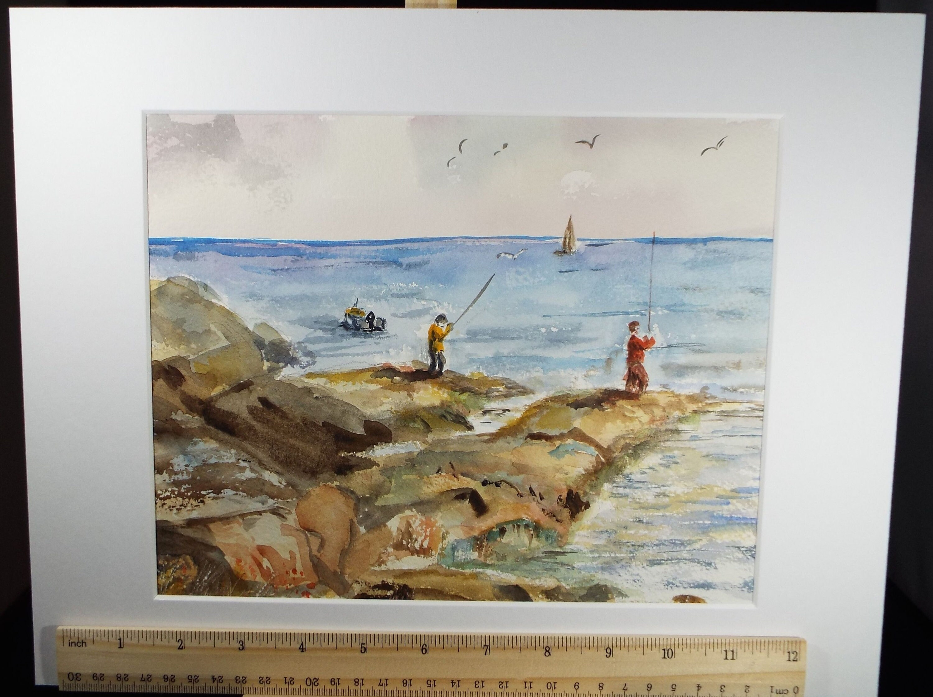 水彩画「釣り人」 水彩画「釣り人」
