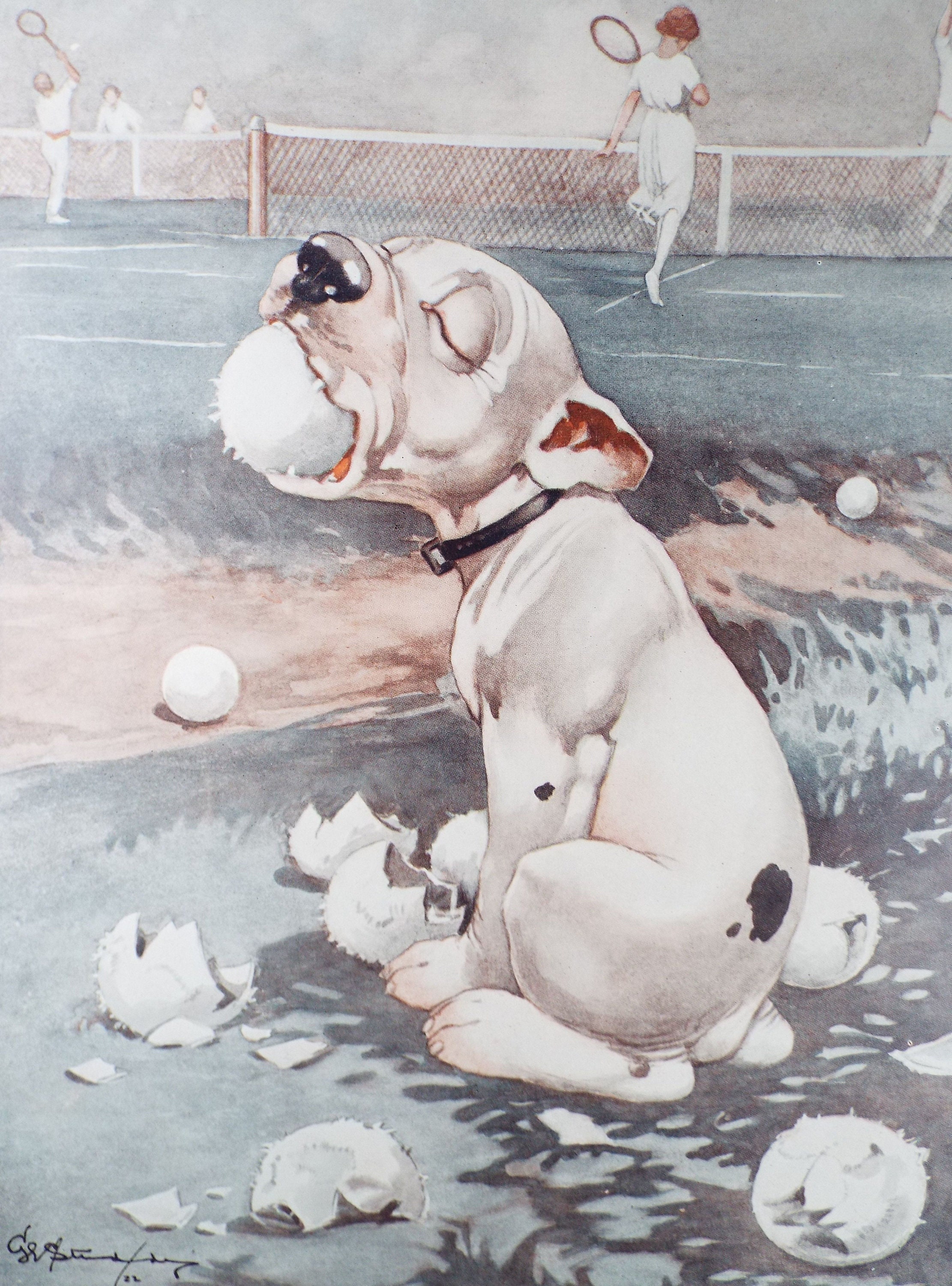 James Rizzi Hound dog 169/350 1990年作 James Rizzi Hound dog 169/350 Made in 1990 3D Art Framed