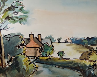 Original Watercolour, &#39;Country Cottage&#39;, Circa 1950&#39;s, Charles Frederick Way (1906-1981)
