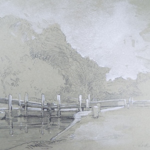 Original Drawing,  &#39;Lock on the Brent &#39;, 1903, Thomas Francis (fl 1880-1940)
