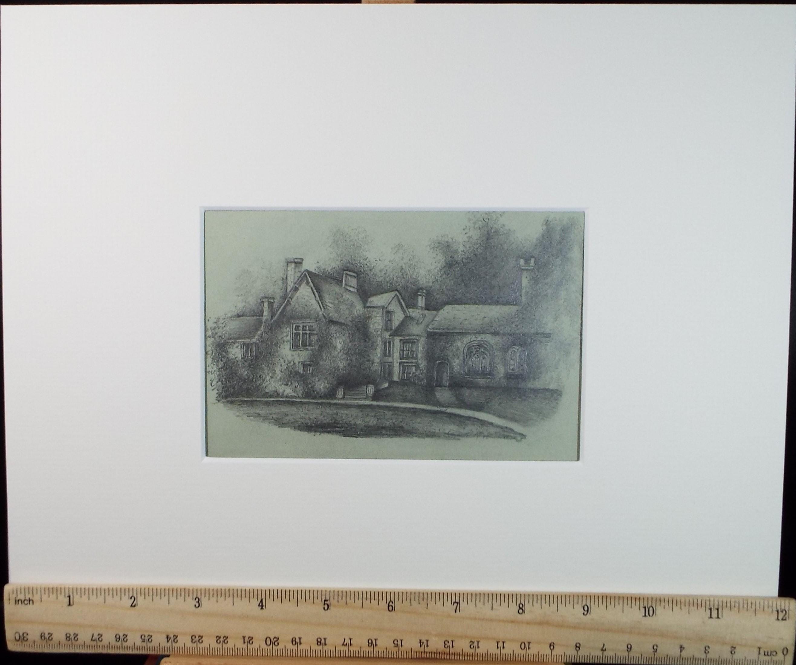 Original Pencil Drawing Circa 1850's, 'country House' - Unknown Artist ...