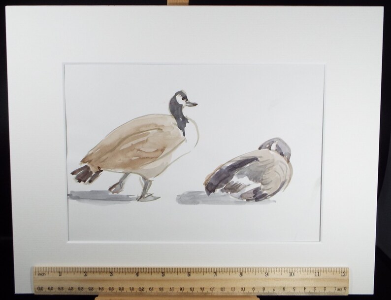 Original Watercolour, 'Study Canada Geese', George Godfrey, circa 1970's zdjęcie 3