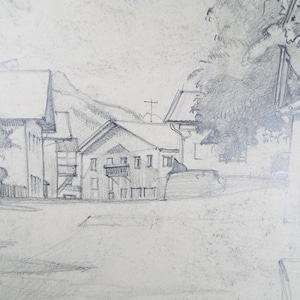 Original Pencil Drawing, &#39;Austria&#39;, Dated 1956, Douglas Pittuck (1911-1993)