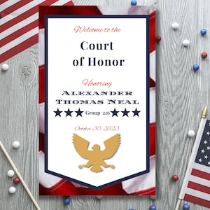 Customizable and Printable Flag Court of Honor &quot;Individual&quot; Program