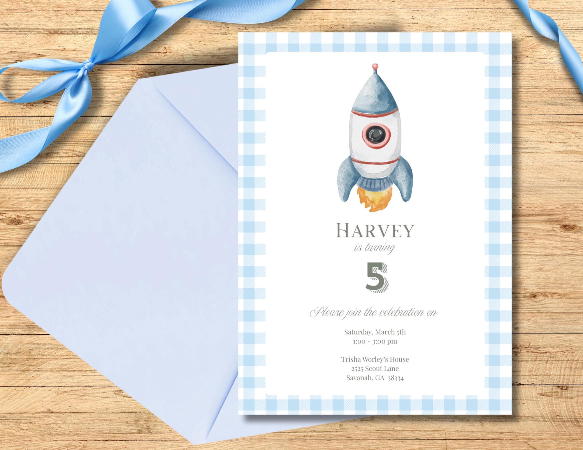 Customizable Rocket Birthday Invitation - Etsy