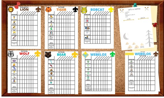 Cub Scout Rank Advancement Charts - Etsy