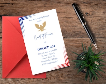 Customizable and Printable Court of Honor Invitation for Group or Individual