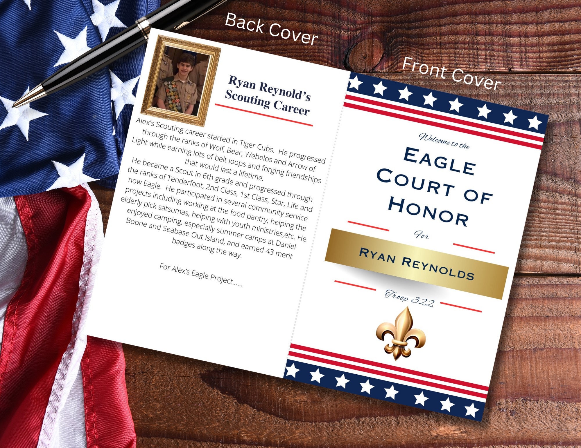 Customizable Printable Eagle Court of Honor Program - Etsy