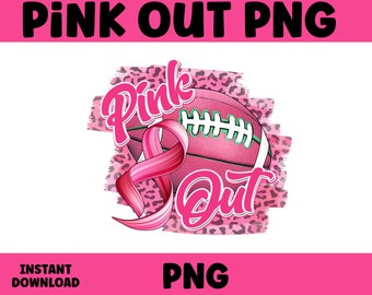 Pink Out Breast Cancer Football PNG | Awareness Ribbon (Digital Download)