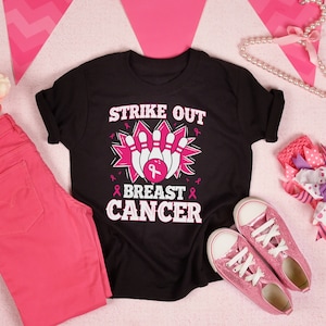 Strike Out Breast Cancer Shirt | Breast Cancer Awareness | October | Survivor | Fight Cancer | Bowling Ball Strike
