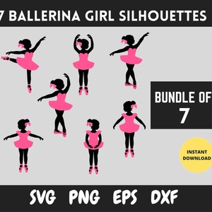 Ballerina Girl SVG Bundle | Ballerina SVG | Wall Art SVG | Cute Ballerina Girl | Dance Recital Gift