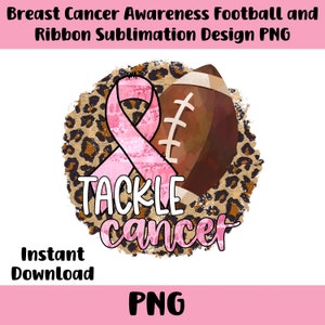 Breast Cancer Awareness Football and Ribbon Sublimation Design | Cancer Awareness | Animal Print | Breast Cancer PNG | Football | Pink Day