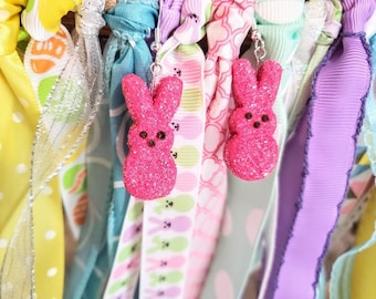 Marshmallow Easter Candy Bunny Earrings