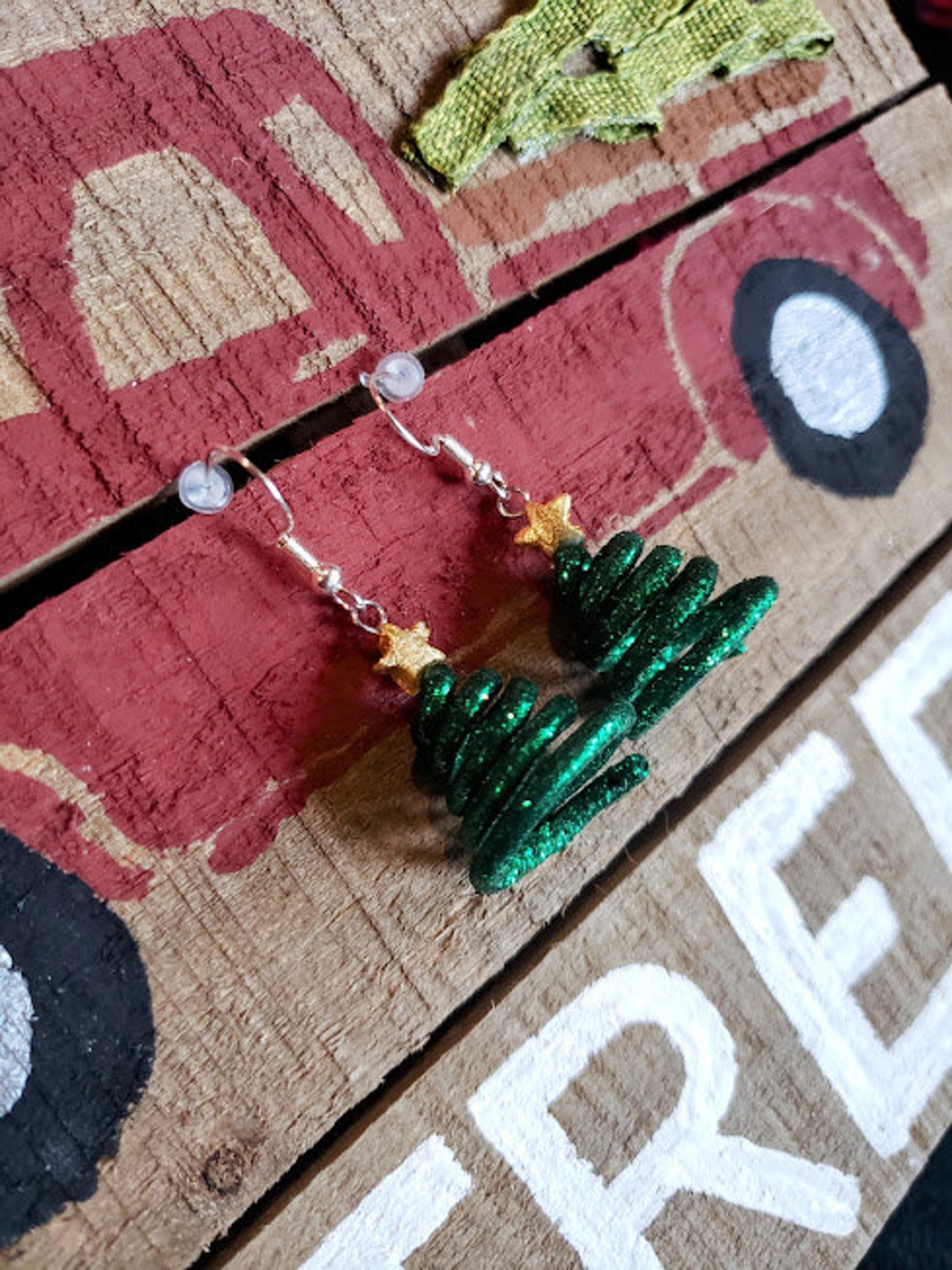 Spiral Christmas Tree Earrings Etsy