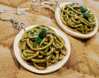Pasta with Pesto Earrings