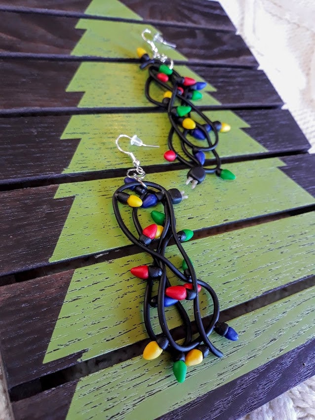 Tangled Christmas Light Earrings