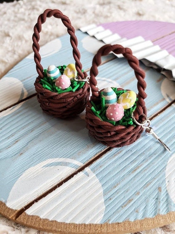 Acrylic Easter Basket Earrings, Easter Egg Basket Earrings, Easter Eggs  Earrings, Easter Earrings, Easter Gift, Spring Earrings - Etsy