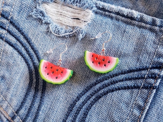 Watermelon cheap earrings etsy
