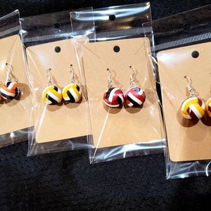 Customizable Team Color Volleyball Earrings