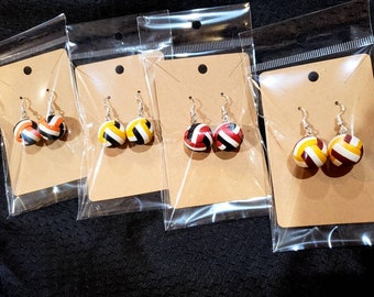 Customizable Team Color Volleyball Earrings