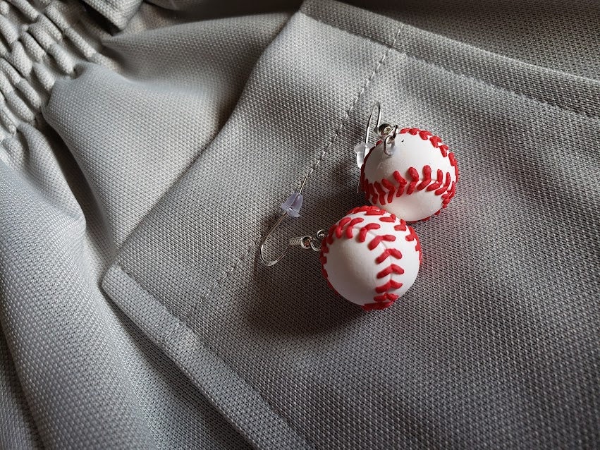 Orecchini A Perno Con Ciondolo A Forma Di Baseball - Gioielli Sportivi Per Donna - Regalo Per Appassionate Di Sport - 4
