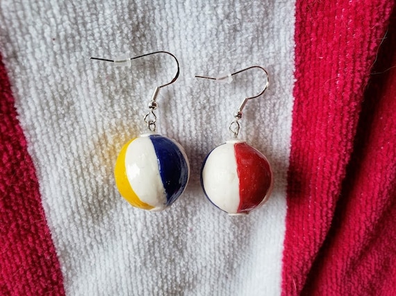 Beach ball earrings clearance