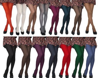 60 Denier Womens Opaque Microfibre TIGHTS Various Colours Size S - XXL New