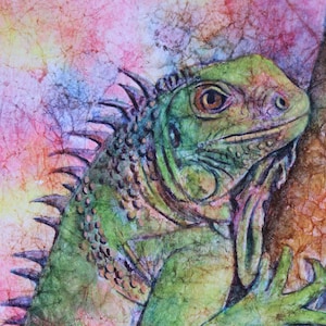 Watercolor Print, Iguana Lizard, Wall Art, Nature Art, Florida Art, Colorful Art, Wall Decor, Lizard