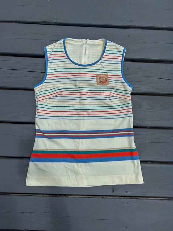 Vintage Striped Polyester Tank