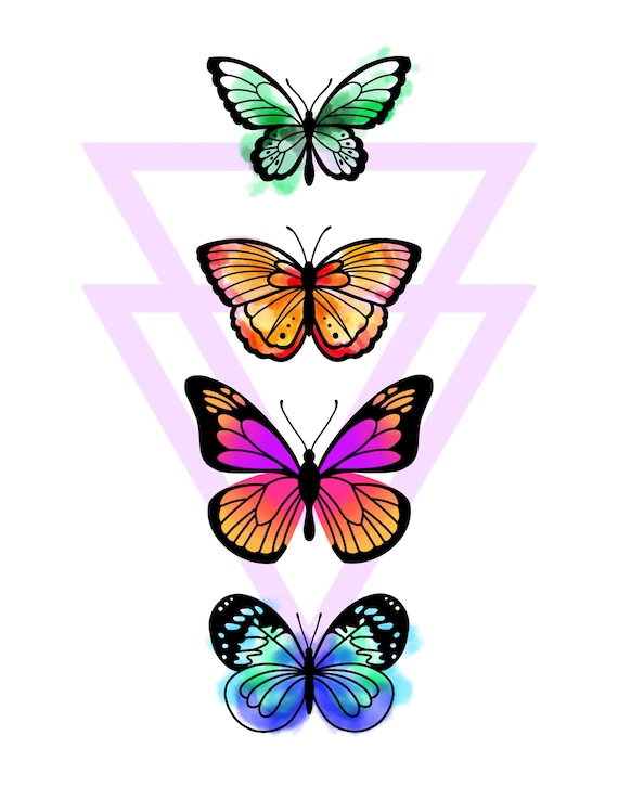 Butterfly Tattoo Flash - Etsy Butterfly Tattoo Flash - Etsy