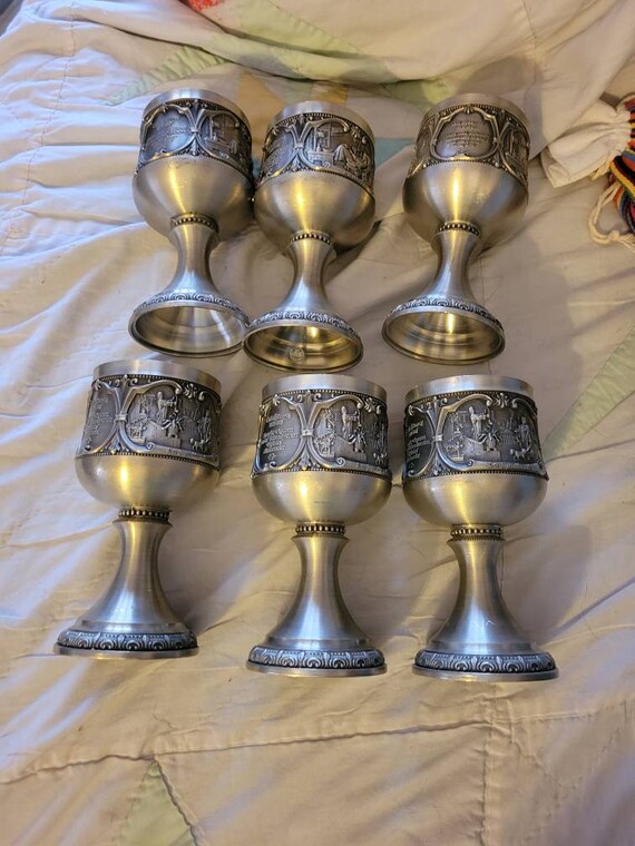 Set of 6 Wine Goblets Etsy