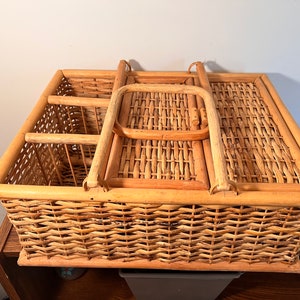 Rare find- vintage Rattan Picnic basket