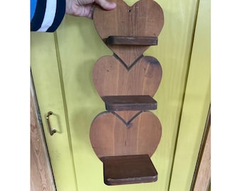 Vintage Cottage core Heart Wall Shelf for Trinkets