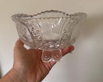 Cuenco vintage Haufbauer con forma de pájaro y patas de cristal, con tres dedos, para dulces y baratijas