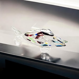 Vintage Murano blown glass, multicolored art deco Fish.