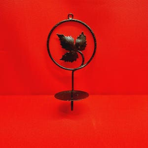 Handmade wrought iron wall candle holder, Made in Austria.