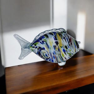 Vintage Murano fish venetian multi colored blown glass 80&#39;s