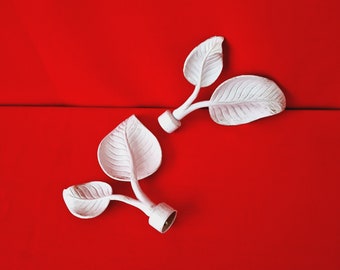 Life style designer curtain rod end knob leaves.