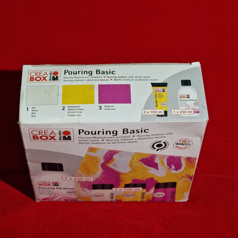 Pouring Box Pouring Medium Basic White-yellow-magenta - Etsy