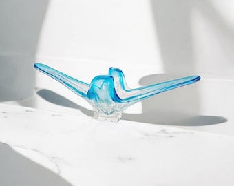 Murano Art Deco fruit bowl, Bleu/transparent