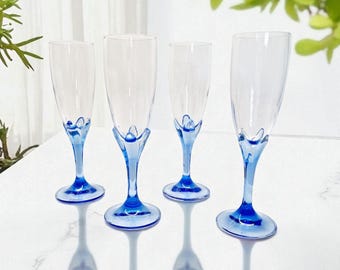 Cobalt Bormioli Rocco Blue Footed Tumblers / Bormioli Rocco Juice