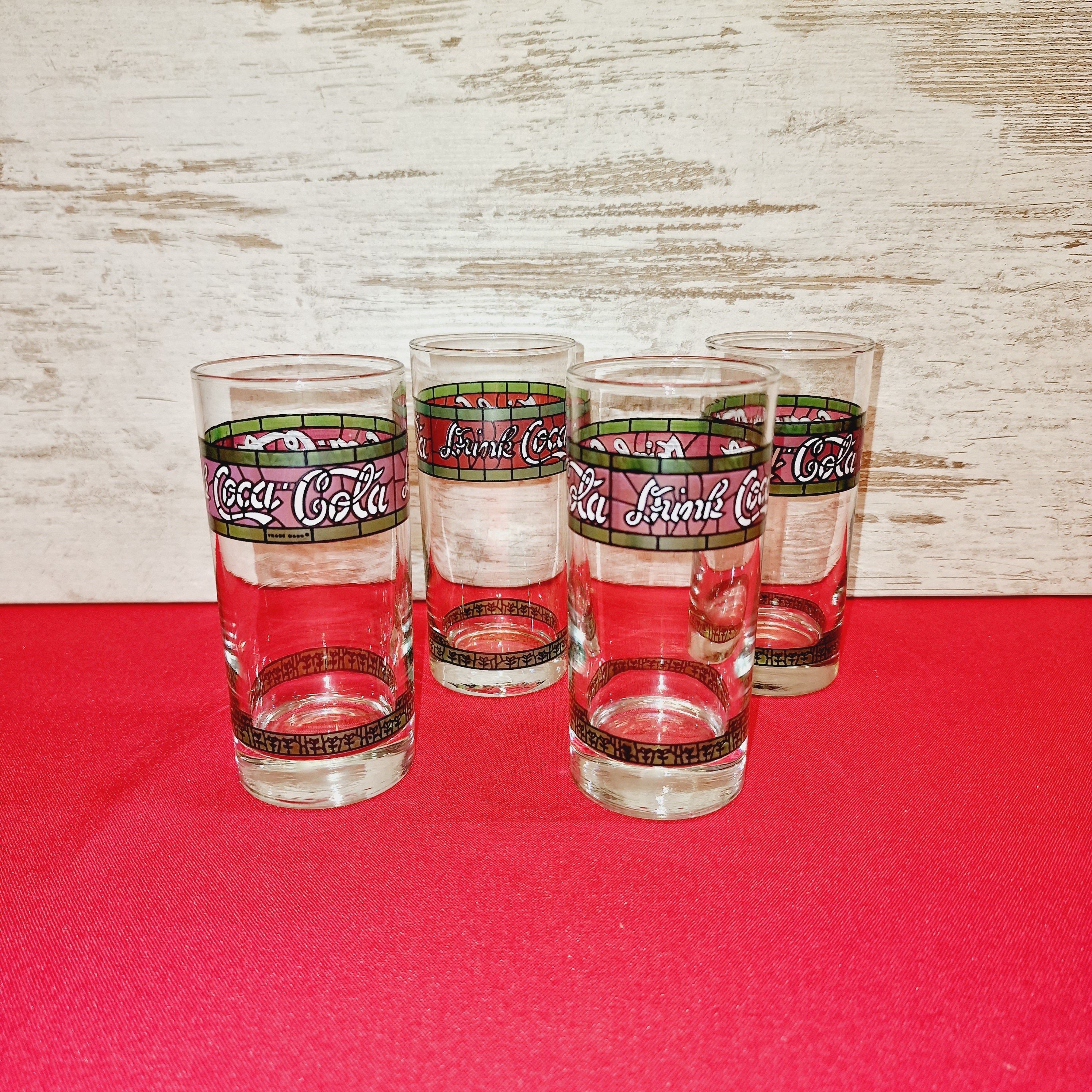 Vintage Coca Cola Glass Mosaic. Set of 4. Very Rare. - Etsy Vintage Coca Cola Glass Mosaic. Set of 4. Very Rare. - Etsy