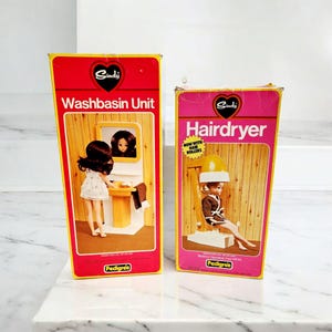 Vintage Sindy doll hairdryer and washbasin unit 1970&#39;s