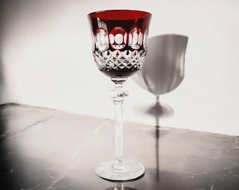 Barthmann Roemers colored ruby red crystal wine glass.