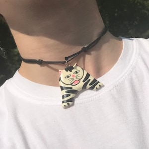 Vintage Cat Choker - Adjustable Cat Necklace