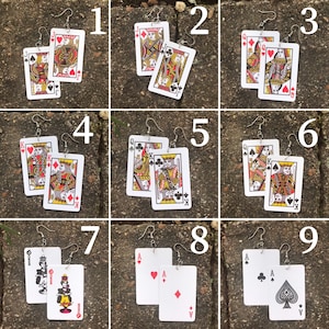 Card Deck Earrings - Tiny Playing Card Earrings - Face and Number Cards