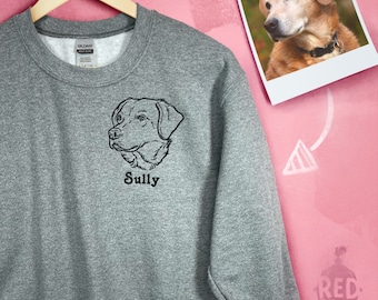 Custom Embroidered Dog Sweatshirt | Custom Dog Sweater | Embroider Sweater |