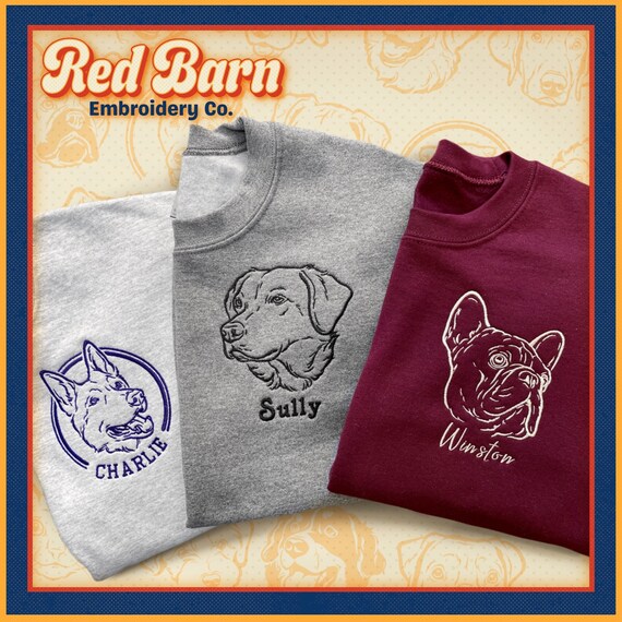 Custom Embroidered Dog Sweatshirt Custom Pet Sweater Etsy