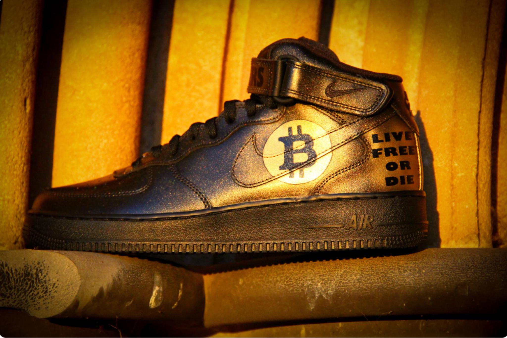 Travis Scott Af1 Sales Nike Af1 Rich Vagos Custom Nike Air Force Mid  Bitcoin, Custom Bitcoin