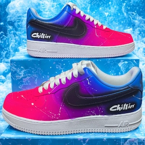 Custom Air Force 1 &#39;07 low, Air Force 1 sneakers any size, Fluorescent af1 sneakers, gradient shoes